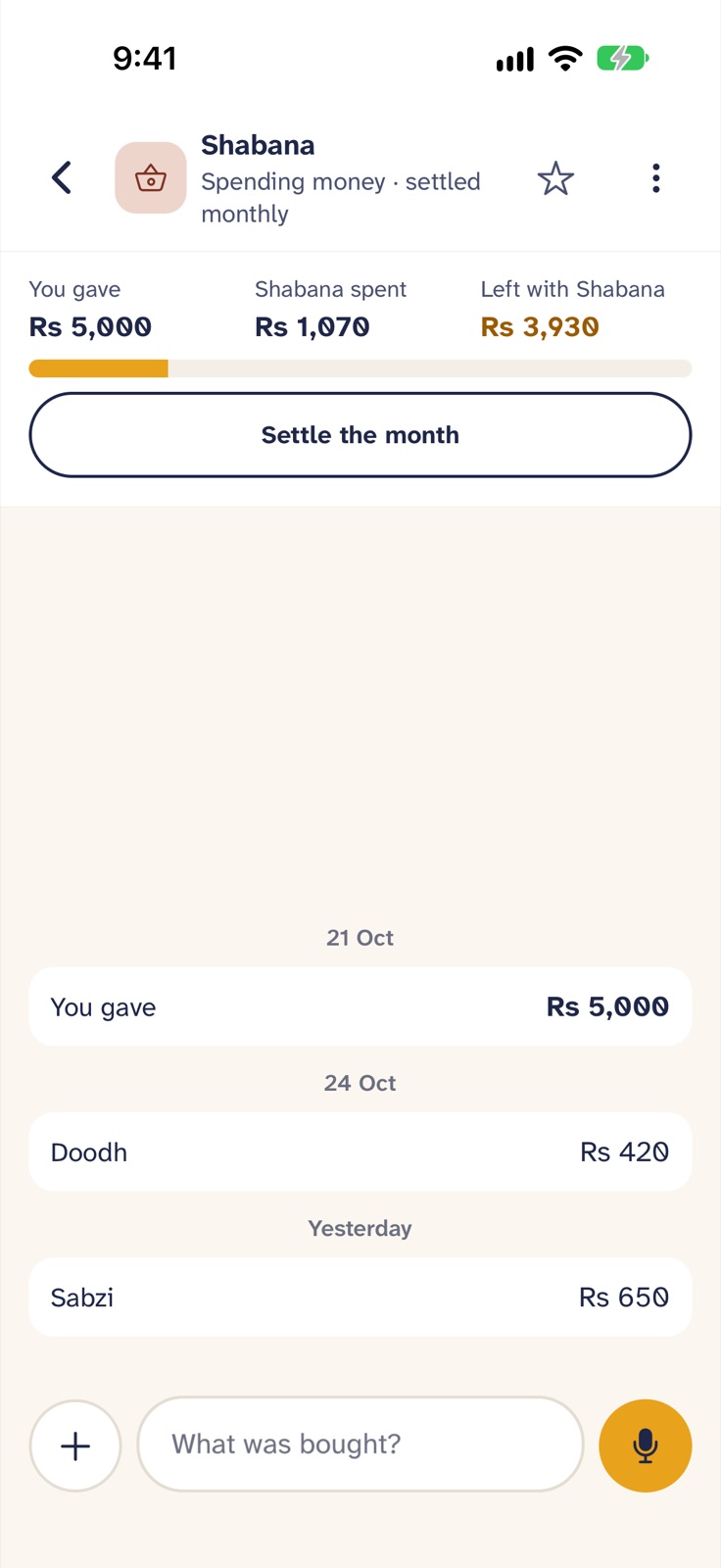 Spending money for the house