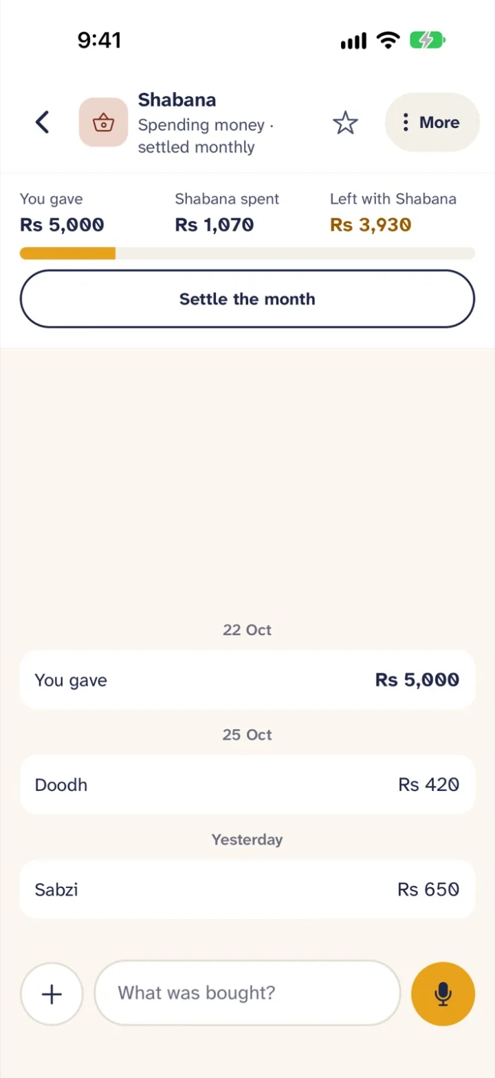 Spending money for the house